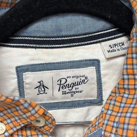 on original penguin by munsingwear Men's plaid shirt 100% cotton size S/P - Picture 3 of 15